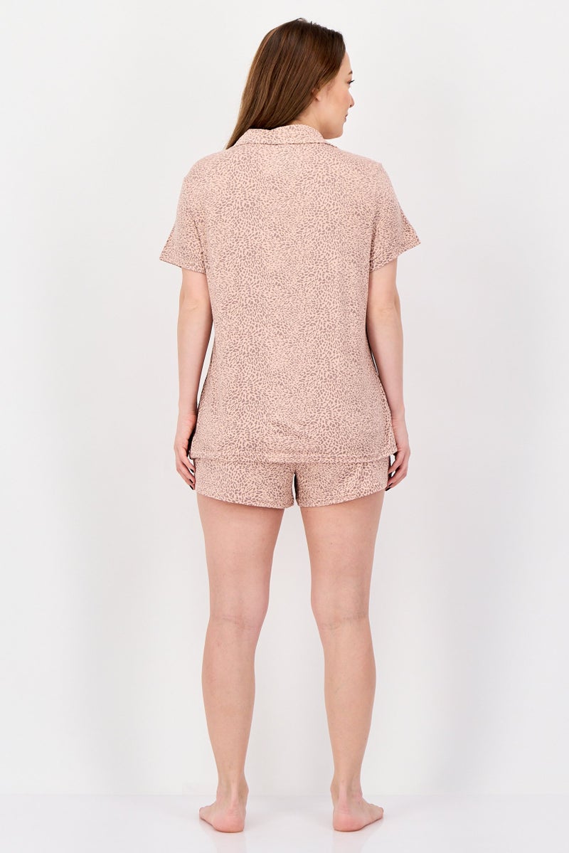 NINE WEST Women 2 Pieces Animal Print Top And Shorts Pyjama Set, Multicolor - Image 2